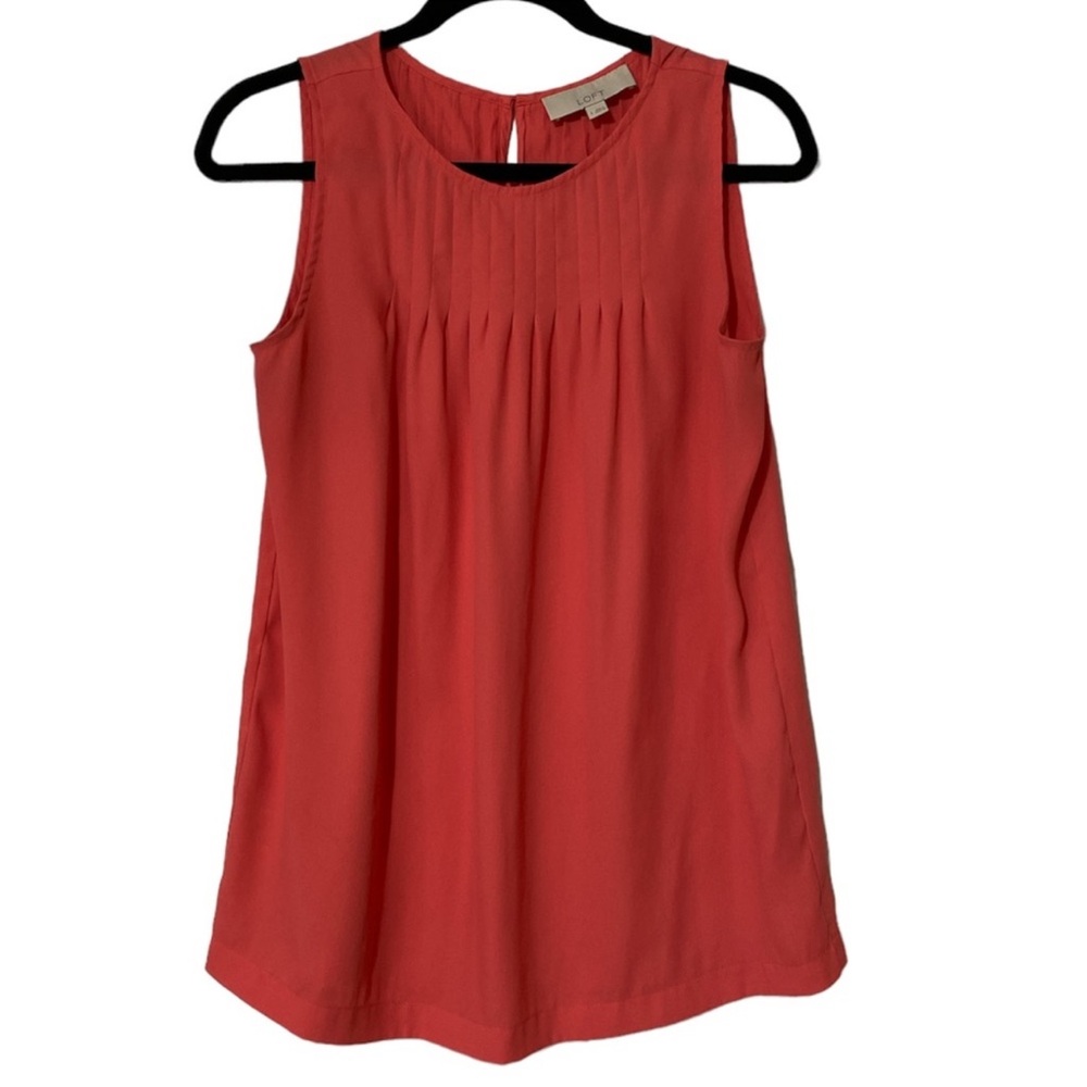 LOFT Sleeveless Top in Vibrant Coral